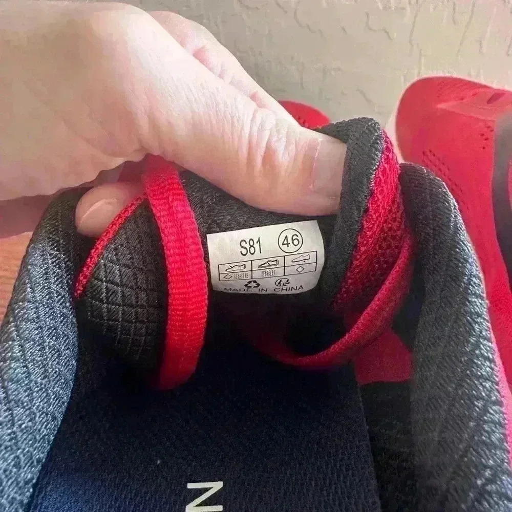 WHITIN Men's Zero Drop Running Shoes + Wide Toe Box Red Size 46 New Without Tags - Picture 9 of 10